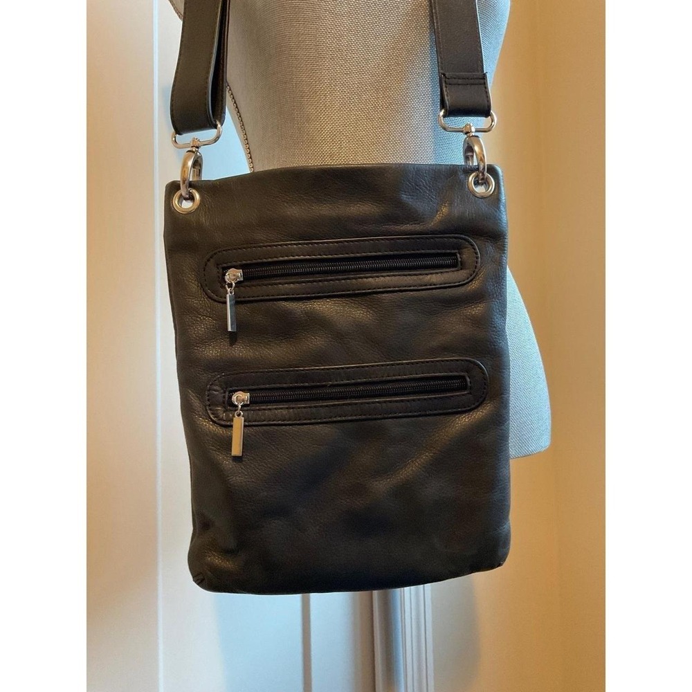 Crossbody Margot New York Soft Black Leather Purse 12" x 10"